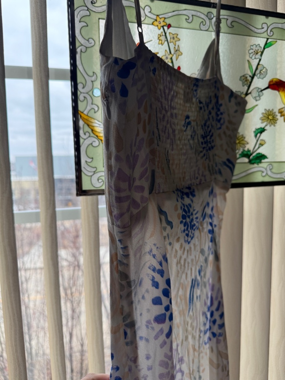 Wilfred Blue and Cream Floral Slip Maxi Dress - Picture 5 of 5
